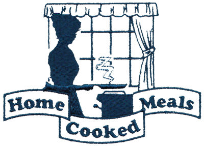 Embroidery Design: Home Cooked Meals<br>4.97" x 3.55"