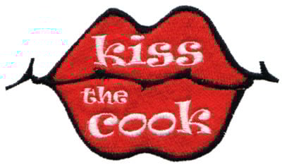 Embroidery Design: Kiss the Cook Lips<br>2.72" x 4.69"