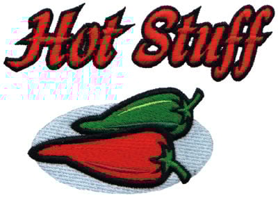 Embroidery Design: Hot Stuff<br>4.96" x 3.49"