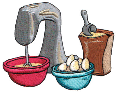 Embroidery Design: Baking Time<br>4.27" x 3.36"