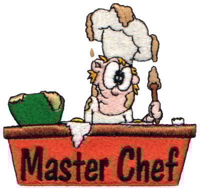 Embroidery Design: Master Chef<br>3.57" x 3.37"
