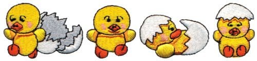 Embroidery Design: Chick Hatching<br>6.15" x 1.37"