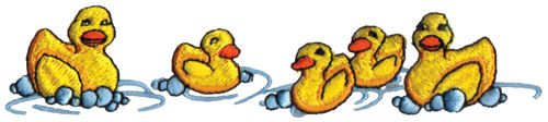 Embroidery Design: Rubber Duckies<br>5.95" x 1.25"