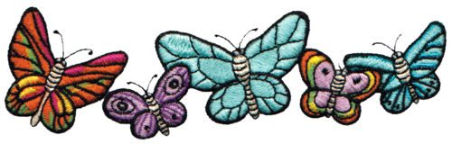 Embroidery Design: Butterflies<br>6.04" x 1.79"