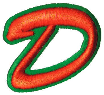 Embroidery Design: Script Foam D<br>2.36" x 2.15"