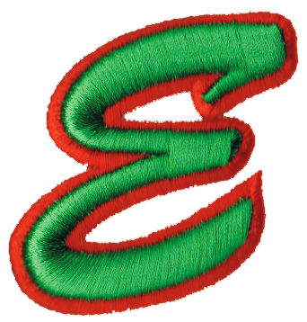 Embroidery Design: Script Foam E<br>2.21" x 2.31"