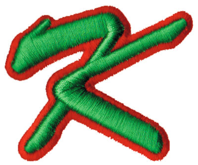 Embroidery Design: Script Foam K<br>2.19" x 2.60"