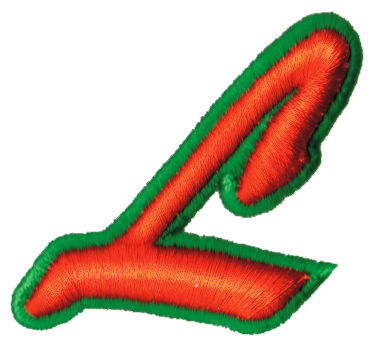 Embroidery Design: Script Foam L<br>2.39" x 2.18"