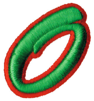 Embroidery Design: Script Foam O<br>2.04" x 2.17"