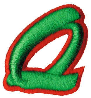 Embroidery Design: Script Foam Q<br>2.04" x 2.17"