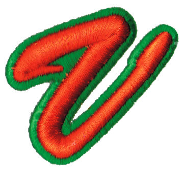 Embroidery Design: Script Foam V<br>2.26" x 2.16"