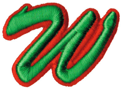 Embroidery Design: Script Foam W<br>2.92" x 2.12"