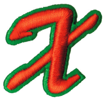 Embroidery Design: Script Foam X<br>2.19" x 2.15"