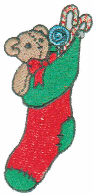 Embroidery Design: Stocking Stuffed<br>1.57" x 3.47"