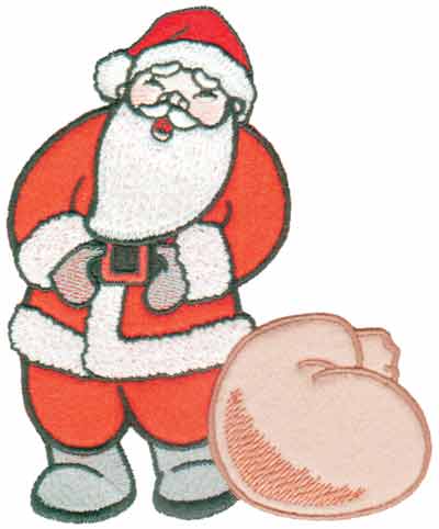 Embroidery Design: Santa Applique<br>4.92" x 6.01"