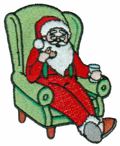 Embroidery Design: Santa In Armchair<br>3.01" x 3.70" | Embroidery Legacy Embroidery Design: Santa In Armchair<br>3.01" x 3.70"