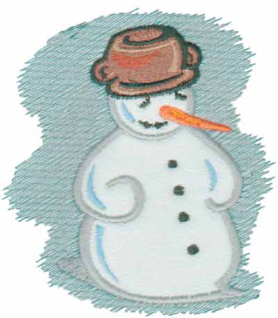 Embroidery Design: Frosty Snowman Applique<br>4.17" x 4.62"