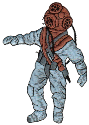 Embroidery Design: Diver<br>2.57" x 3.59"