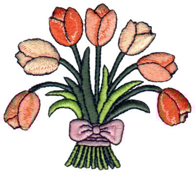 Embroidery Design: Tulip Boquet<br>3.43" x 3.11" | Embroidery Legacy Embroidery Design: Tulip Boquet<br>3.43" x 3.11"