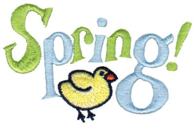 Embroidery Design: Spring! Chicken<br>3.47" x 2.11"