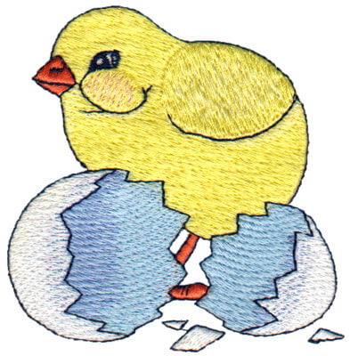 Embroidery Design: Chick - Hatched<br>3.27" x 3.30"