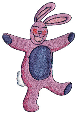 Embroidery Design: Happy Bunny<br>3.26" x 4.82"