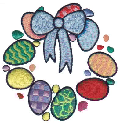 Embroidery Design: Egg Wreath 2<br>3.40" x 3.41"