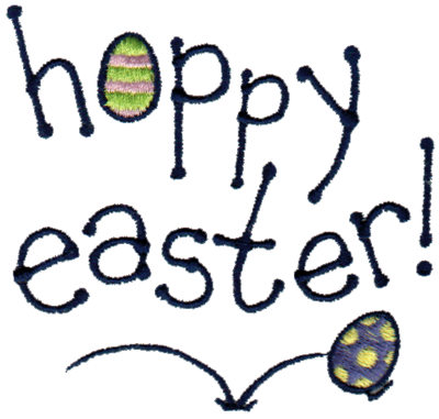 Embroidery Design: Hoppy Easter<br>3.40" x 3.21"