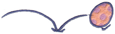 Embroidery Design: Runaway Egg<br>4.02" x 1.18"