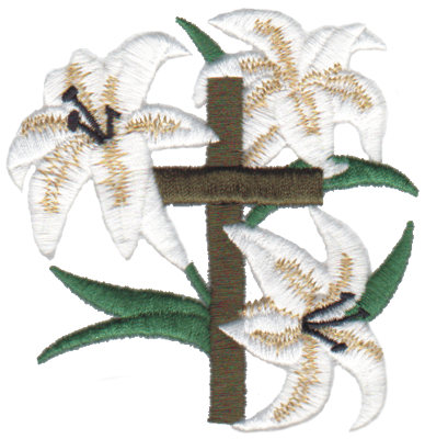 Embroidery Design: Easter Lilies<br>3.18" x 3.25"