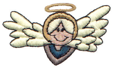 Embroidery Design: Angel with Halo<br>2.48" x 1.44"