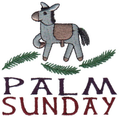 Embroidery Design: Palm Sunday - Donkey<br>3.40" x 3.34"