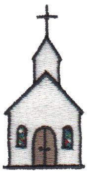 Embroidery Design: Church<br>1.12" x 2.21"