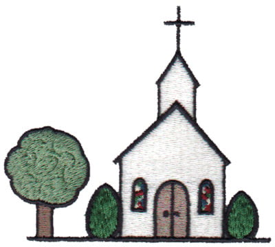 Embroidery Design: Church Scene<br>3.43" x 3.01"