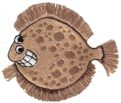 Embroidery Design: Fringe Flounder<br>3.08" x 2.56"