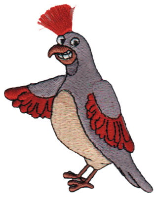 Embroidery Design: Fringe Quail<br>2.80" x 3.21"