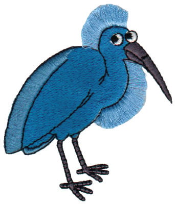 Embroidery Design: Fringe Blue Heron<br>2.83" x 3.24"