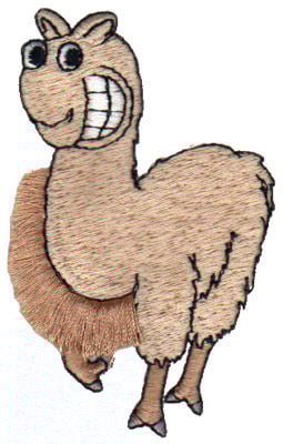 Embroidery Design: Fringe Llama<br>1.96" x 3.20" | Embroidery Legacy Embroidery Design: Fringe Llama<br>1.96" x 3.20"