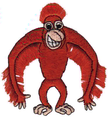 Embroidery Design: Fringe Orangutan<br>2.79" x 3.14" | Embroidery Legacy Embroidery Design: Fringe Orangutan<br>2.79" x 3.14"