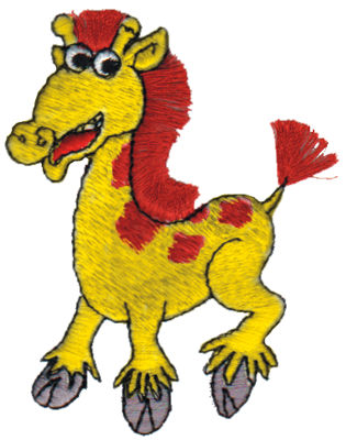 Embroidery Design: Fringe Giraffe<br>2.39" x 3.18"