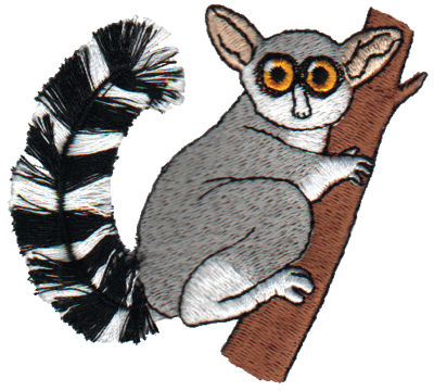 Embroidery Design: Fringe Lemur<br>3.11" x 3.06" | Embroidery Legacy Embroidery Design: Fringe Lemur<br>3.11" x 3.06"