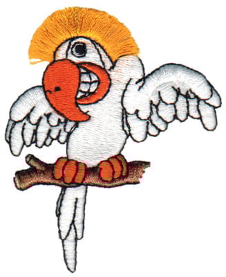 Embroidery Design: Fringe Cockatoo<br>2.60" x 3.06"