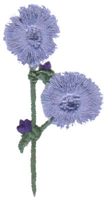 Embroidery Design: Cornflower<br>1.63" x 3.16"