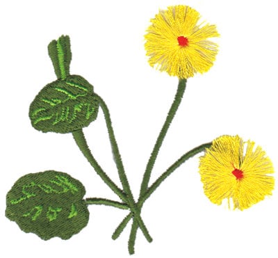 Embroidery Design: Yellow Flowers<br>3.77" x 3.59"