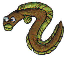 Embroidery Design: Eel<br>1.62" x 1.42"
