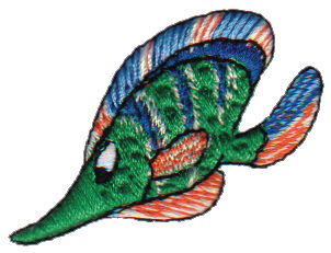 Embroidery Design: Green Fish<br>1.86" x 1.50"