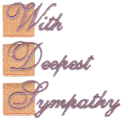 Embroidery Design: With Deepest Sympathy<br>3.11" x 3.04"