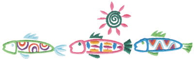 Embroidery Design: Funky Fish Border<br>8.28" x 2.49"