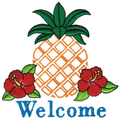 Embroidery Design: Island Welcome<br>4.08" x 4.05"