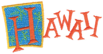 Embroidery Design: Hawaii<br>3.81" x 2.07"